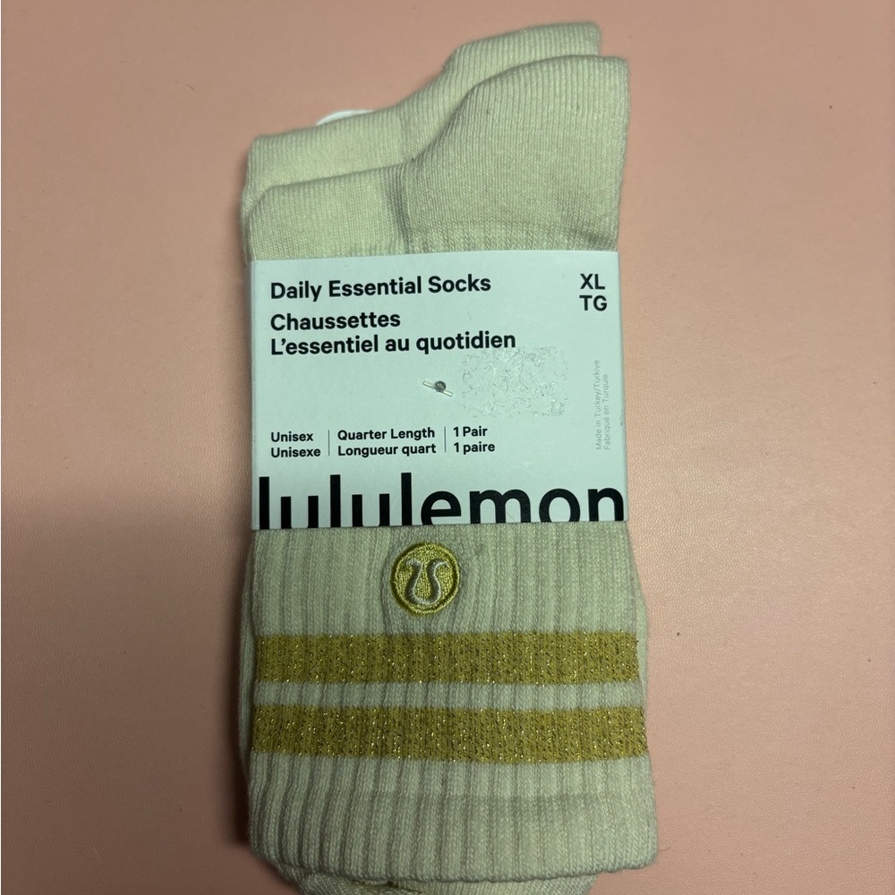 lululemon athletica Cream and Gold Quarter Socks